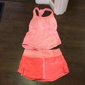 Lululemon tank and skort set, size 10. Never worn